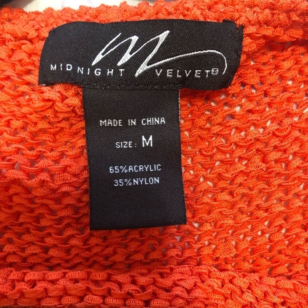 Midnight Velvet Orange sweater tank top Fringed M - Picture 4 of 8